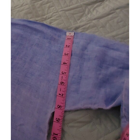 Catherine Tops, Women XL, 100% Linen, Blue, Pretty, 22 Inch Of Armp To Armp. - Picture 11 of 11